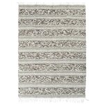 Tapis Terra - 160 x 230 cm - Bande relief blanc et sable