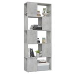 vidaXL Bibliothèque/Séparateur de pièce Gris béton 60x24x155 cm