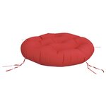 vidaXL Coussin rond rouge Ø 60 x11 cm tissu oxford