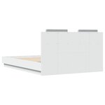 vidaXL Cadre de lit avec LED sans matelas blanc 140x190 cm