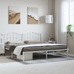 vidaXL Cadre de lit métal sans matelas et tête de lit blanc 193x203 cm