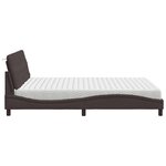 vidaXL Lit avec matelas marron foncé 160x200 cm tissu