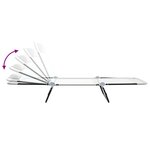 vidaXL Chaise longue pliante 2 Pièces Crème 182 x 55 x 85 5 cm Textilène