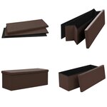 Banc banquette de rangement pliable 110 x 38 x 38 cm PVC marron 02_0010841
