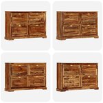 vidaXL Armoire à chaussures 140 x 35 x 90 cm Bois massif de Sesham