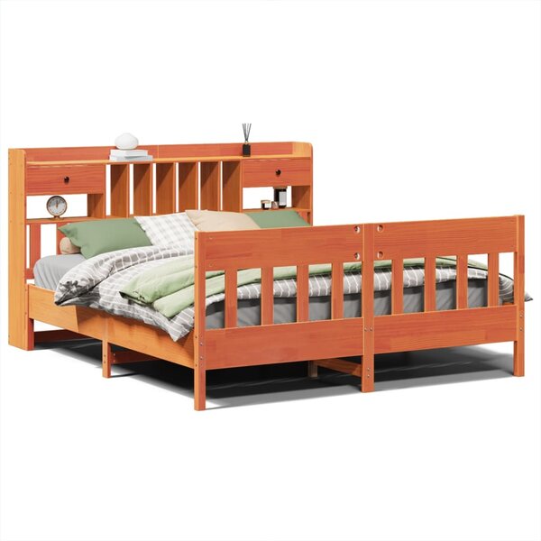 vidaXL Cadre de lit sans matelas cire marron 180x200cm bois pin massif