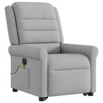 vidaXL Fauteuil inclinable de massage électrique gris nuage tissu
