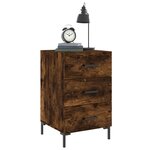 vidaXL Table de chevet chêne fumé 40x40x66 cm bois d'ingénierie