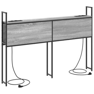 vidaXL Headboard de Rangement avec Station de Charge Sonoma gris