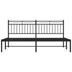 vidaXL Cadre de lit métal sans matelas et tête de lit noir 180x200 cm