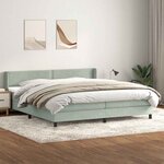 vidaXL Sommier à lattes de lit et matelas gris clair 180x220cm velours