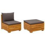 vidaXL Ensemble de salon de jardin 2 Pièce Marron Bois d'Acacia Massif
