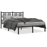 vidaXL Cadre de lit métal sans matelas avec tête de lit noir 140x190cm