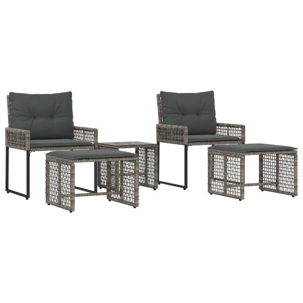 vidaXL Ensemble de meubles d'extérieur 5 pc Gris