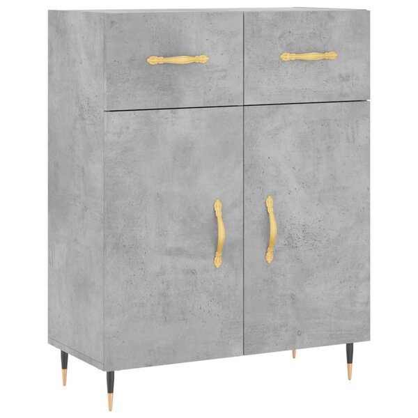 vidaXL Buffet gris béton 69 5x34x90 cm bois d'ingénierie