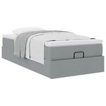 vidaXL Cadre de lit ottoman et matelas gris clair 100x200 cm tissu