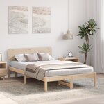 vidaXL Cadre de lit avec tête de lit 140x190 cm en bois de pin massif