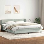 vidaXL Sommier à lattes de lit et matelas gris clair 180x210cm velours