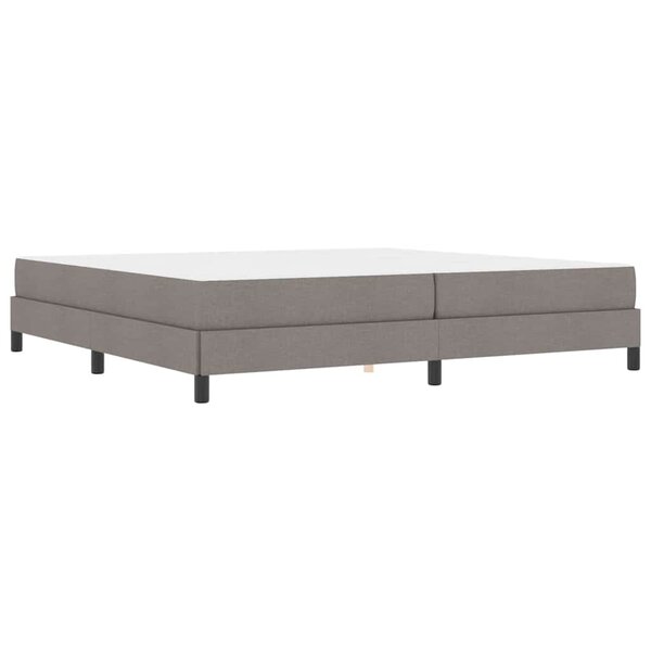 vidaXL Lit à ressorts avec matelas Taupe 200 x 200 cm tissu
