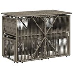 vidaXL Ensemble à manger de jardin et coussins 7 Pièces gris rotin