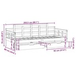 vidaXL Lit de jour et tiroirs sans matelas blanc 80x200 cm bois massif