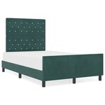 vidaXL Cadre de lit avec tête de lit Vert foncé 120 x 190 cm Velours
