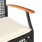 vidaXL Chaises de jardin coussins lot de 2 noir résine tressée acacia