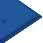 vidaXL Banc de jardin avec coussin bleu royal 175 cm Teck massif