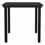vidaXL Ensemble à manger jardin coussins 3Pièces marron poly rotin verre