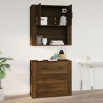 vidaXL Armoire murale Chêne marron 80x33x80 cm Bois d'ingénierie