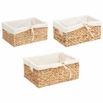 vidaXL Paniers de rangement 3 Pièces Naturel 40 x 30 x 18 cm