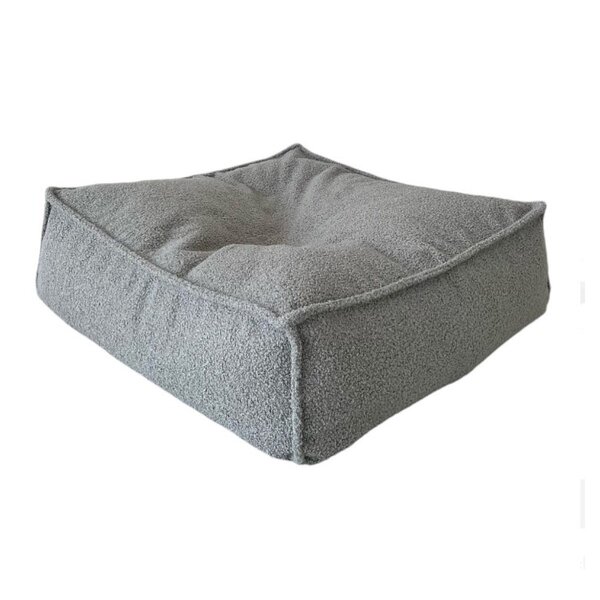Petit Pouf enfant bouclé gris