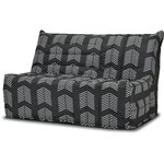 Banquette convertible tissu chevrons - Couchage 138 x 188 x 12 cm