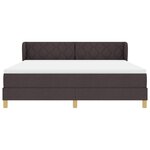 Lit Box Spring vidaXL avec Matelas - Marron Foncé  180x200 cm  Tissu