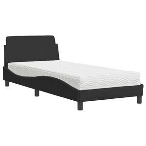 vidaXL Lit avec matelas Dover noir 90x200 cm velours