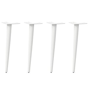 vidaXL Pieds de table basse coniques 4 pièces Blanc 30-31 cm Acier