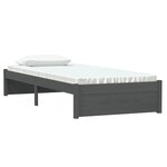 vidaXL Cadre de lit sans matelas gris bois massif 75x190 cm