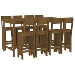 vidaXL Ensemble de bar de jardin 9 Pièces marron miel bois de pin massif