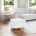 vidaXL Pouf de rangement Blanc 60 x 60 x 45 cm Simili cuir