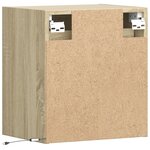 vidaXL Table de chevet murale avec lumières LED chêne sonoma