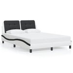 vidaXL Cadre de lit avec LED sans matelas blanc et noir 120x200 cm