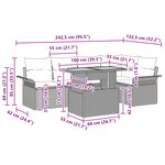 vidaXL Ensemble de canapé de jardin 6 Pièces Noir Poly rotin