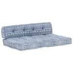 vidaXL Coussin de canapé palette Indigo Tissu Patchwork