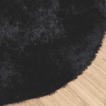 vidaXL Tapis shaggy à poils longs NAVARRA noir 160x160 cm polyester