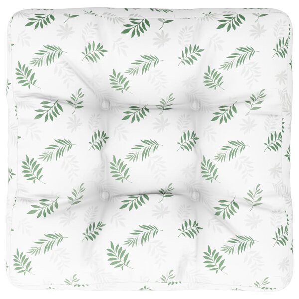 vidaXL Coussin de palette motif de feuilles 60x60x12 cm tissu