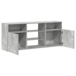 vidaXL Meuble TV avec lumières LED gris béton 120x30x50 cm