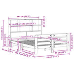 vidaXL Cadre de lit sans matelas 135x190 cm bois de pin massif