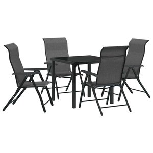 vidaXL Ensemble de salle à manger pour jardin 5 Pièces Gris Poly rotin