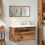 vidaXL Armoire de salle de bain et miroir vieux bois bois d'ingénierie