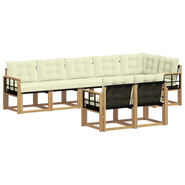 vidaXL Ensemble de canapés d'extérieur 8 pc Blanc et crème